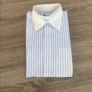 Bachrach Blue and White Dress Shirt